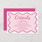 Golvende Moderne Curvy Bold Retro Roze Bruiloft De Kaart (Voorkant / Achterkant)