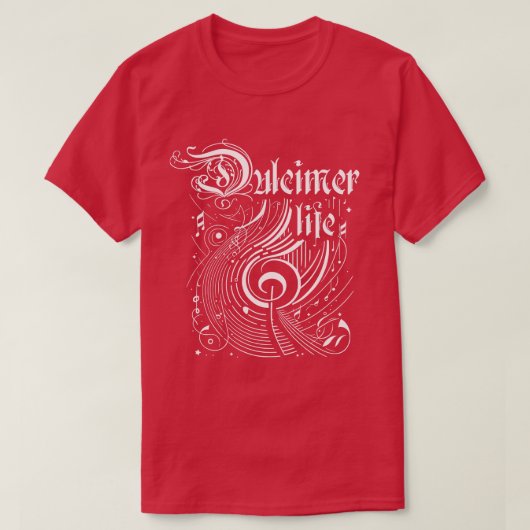 Golvende muziek Dulcimer Life T-shirt (Design voorkant)
