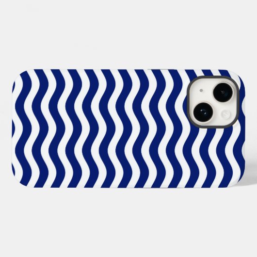 Golvende Navy Stripes Graphic Case-Mate iPhone Case (Achterkant (horizontaal))