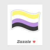Golvende Non-binaire Vlagsticker Sticker (Vel)