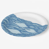 Golvende oceaan en vissendocument bord (Gekanteld)