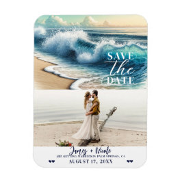 Golvende Oceaangolven Kust Save the Date Foto Magneet