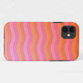 Golvende oranje en roze strepen Case-Mate iPhone case (Achterkant (horizontaal))