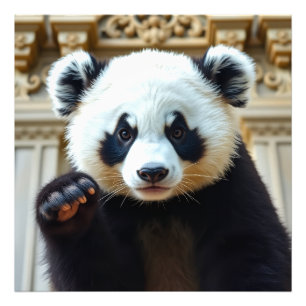 Golvende Panda Ontwerp Foto Afdruk