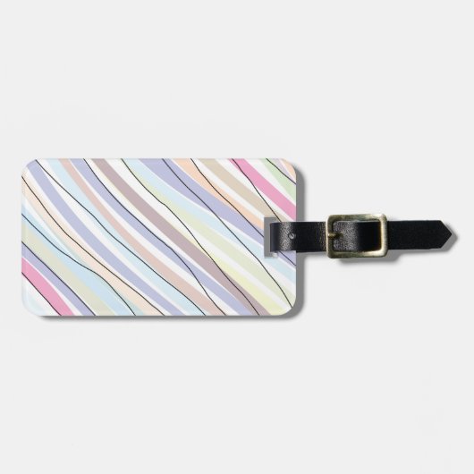 Golvende Pastelkleuren Bagagelabel (Voorkant horizontaal)