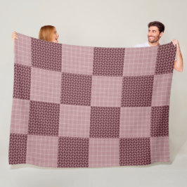 Golvende Patchwork Vervagende Roos/Rozen-Goud Scho Fleece Deken
