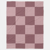Golvende Patchwork Vervagende Roos/Rozen-Goud Scho Fleece Deken (Voorkant)