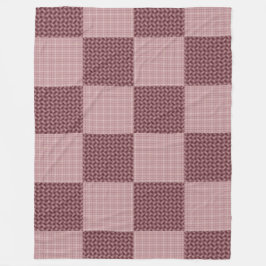 Golvende Patchwork Vervagende Roos/Rozen-Goud Scho Fleece Deken