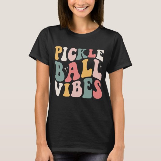 Golvende Pickleball Vibes T-shirt (Voorkant)
