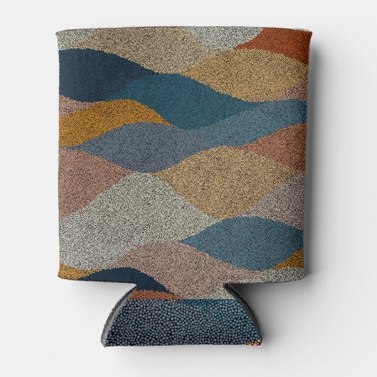 Golvende polka dot:  textiel. blikjeskoeler (Voorkant)
