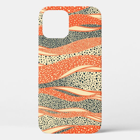 Golvende polka stip, met de hand getekend patroon. Case-Mate iPhone case (Achterkant)