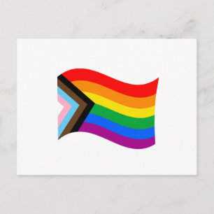 Golvende Progress Pride Vlag Briefkaart