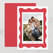 Golvende rand Casual Minimalistische Kerstkaart Kaart (Voorkant / Achterkant)