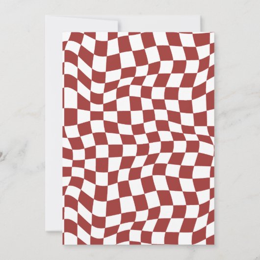 Golvende rand Moderne Retro Kerst Vakantie Feestje Kaart (Achterkant)