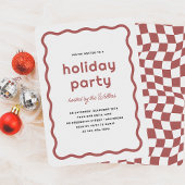 Golvende rand Moderne Retro Kerst Vakantie Feestje Kaart