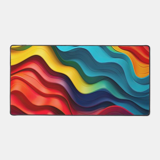 Golvende regenboog kleuren achtergrond bureaumat (Voorkant)