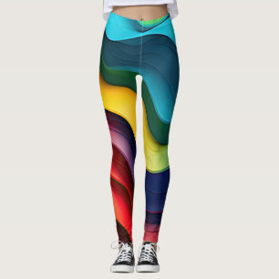 Golvende regenboog kleuren achtergrond leggings