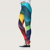 Golvende regenboog kleuren achtergrond leggings (Links)