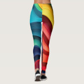 Golvende regenboog kleuren achtergrond leggings (Achterkant)