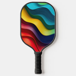 Golvende regenboog kleuren achtergrond pickleball paddle