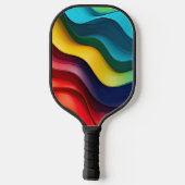 Golvende regenboog kleuren achtergrond pickleball paddle (Achterkant)