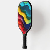 Golvende regenboog kleuren achtergrond pickleball paddle (Links)