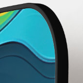 Golvende regenboog kleuren achtergrond pickleball paddle (Links Detail)