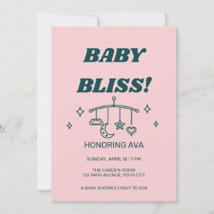 Golvende Retro Baby Bliss Baby Shower Uitnodiging