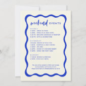 Golvende Retro Blauwe Bachelorette Weekend Route Kaart (Achterkant)