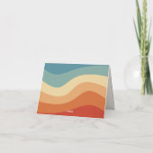 Golvende Retro Gestreepte Monogram Persoonlijke Br Bedankkaart (Achterkant)