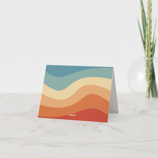 Golvende Retro Gestreepte Monogram Persoonlijke Br Bedankkaart (Achterkant)