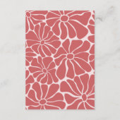 Golvende Retro Roze & Rode Groovy Moderne Bruidsbr Bedankkaart (Achterkant)