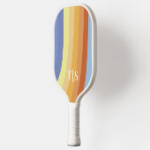 Golvende Retro Streep Monogram Pickleball Paddle (Links)