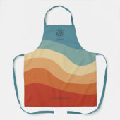 Golvende Retro Stripe Logo Schort (Voorkant)