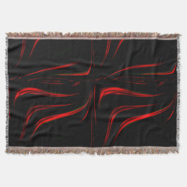 Golvende rode streken op zwarte achtergrond deken