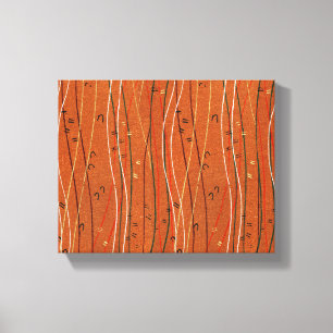 Golvende rode strepen: moderne Japanse abstracte k Canvas Afdruk