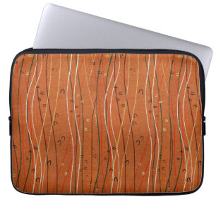 Golvende rode strepen: moderne Japanse abstracte k Laptop Sleeve