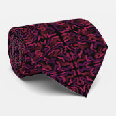 Golvende Roze Abstract Patroon Ontwerp Stropdas (Opgerold)