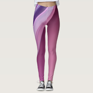 Golvende roze en lavendelkleurige vormen leggings