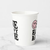 golvende roze preppy glimlach een gelukkig babe papieren bekers (Links)