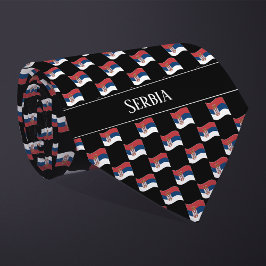 Golvende Servië Vlag Patroon  Stropdas