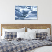 Golvende sneeuwbanken en Frozen Stream Canvas Afdruk (Insitu (Slaapkamer))
