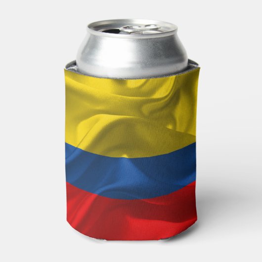 Golvende stof nationale vlag van Colombia Blikjeskoeler (Blikje Voorkant)