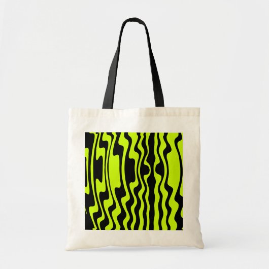 Golvende Streep - Zwart en Groen I Tote Bag (Voorkant)