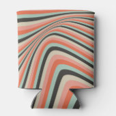 Golvende strepen Aqua Perzik Aangepaste Bruiloftss Blikjeskoeler (Achterkant)