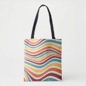 Golvende strepen, grunge. retro tote bag (Voorkant)