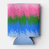 Golvende Trippy Abstract Omniromantische Pride Vla Blikjeskoeler (Voorkant)