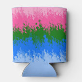 Golvende Trippy Abstract Omniromantische Pride Vla Blikjeskoeler (Achterkant)