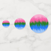Golvende Trippy Abstract Omniromantische Pride Vla Confetti (Voorkanten)
