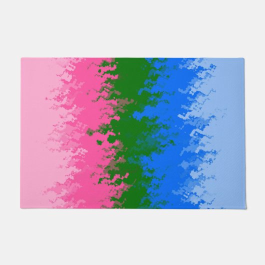 Golvende Trippy Abstract Omniromantische Pride Vla Deurmat (Voorkant)